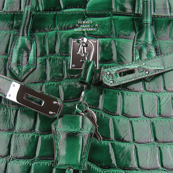 Replica Hermes Birkin 40CM Crocodile Veins Leather Bag Dark Green 6099 Online